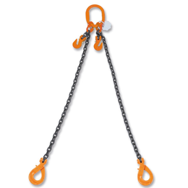 Pendente per Sollevamento con Ganci Self-Locking e Accorciatori Catena a 2 Bracci, Grado 8, 8097SL D8-4
