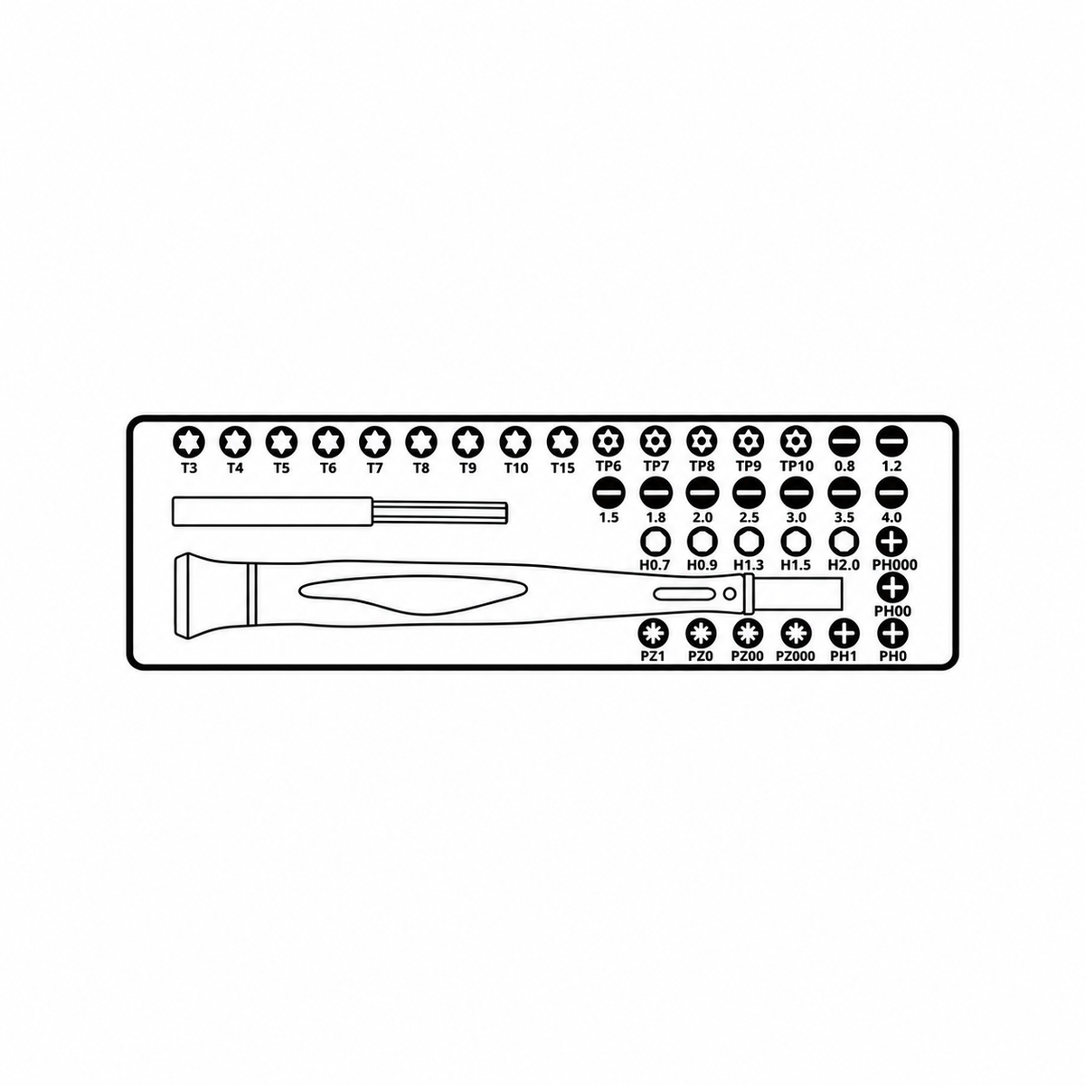 Microgiravite Bimateriale con 36 Inserti Intercambiabili da 4 mm e Prolunga Magnetica
