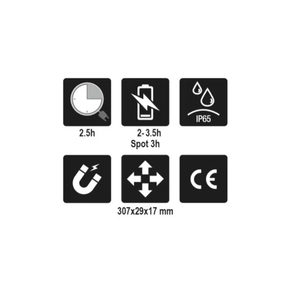 Beta Lampada Sottile a 3 LED Snodata Ricaricabile