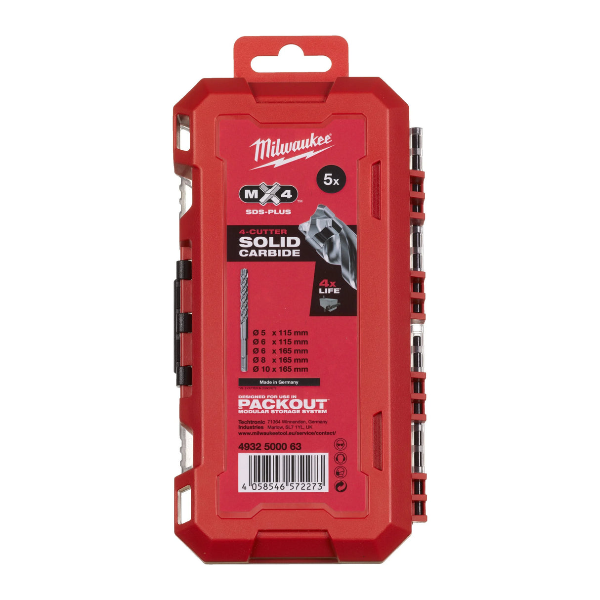Milwaukee Set Punte SDS PLUS MX4 PZ.5