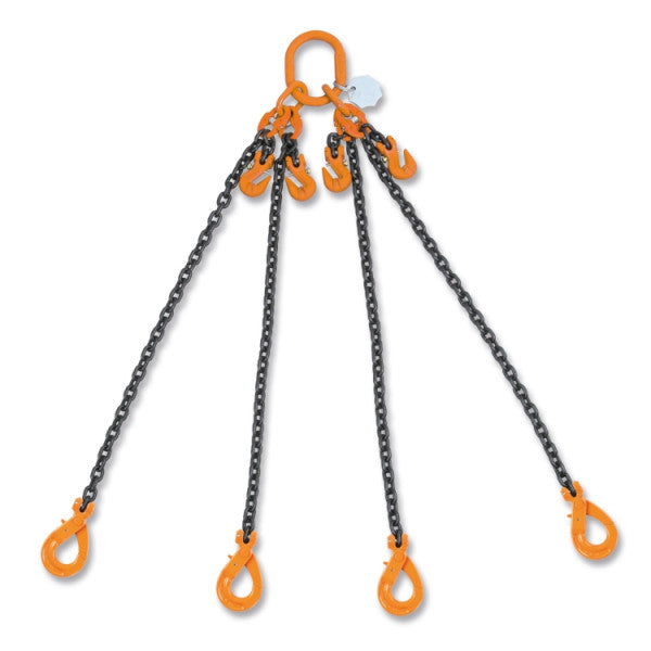 Pendente per Sollevamento con Ganci Self-Locking e Accorciatori Catena a 4 Bracci, Grado 8, 8098SL D8-4