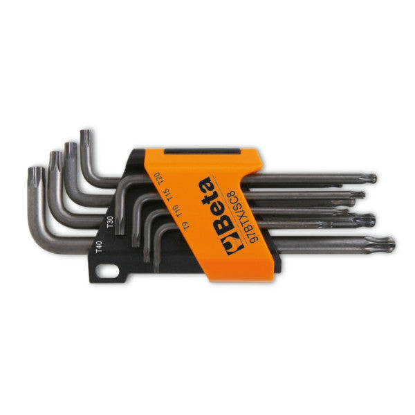 Serie di 8 Chiavi Maschio Piegate con un'Estremità Sferica per Viti con Impronta Torx®