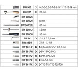 Assortimento di 13 Chiavi a Bussola Esagonali, 18 Inserti per Avvitatori, 4 Chiavi Maschio Esagonale Piegate e 7 Accessori
